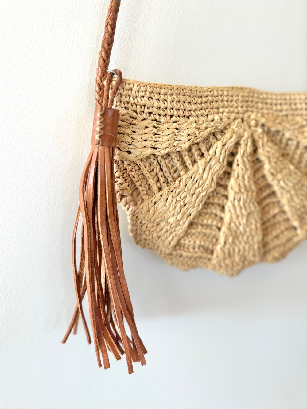 Mar Y Sol Zoe Crocheted Raffia Crossbody Bag - Natural - Picture 8 of 13